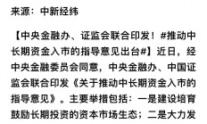 六部门联合发文：推动中长期资金入市