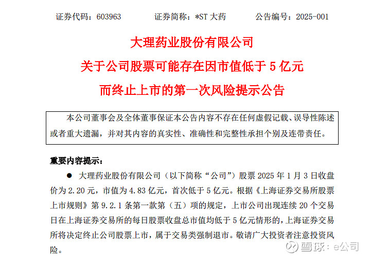 市值退市新规显效 *ST博信成首家提示风险A股公司